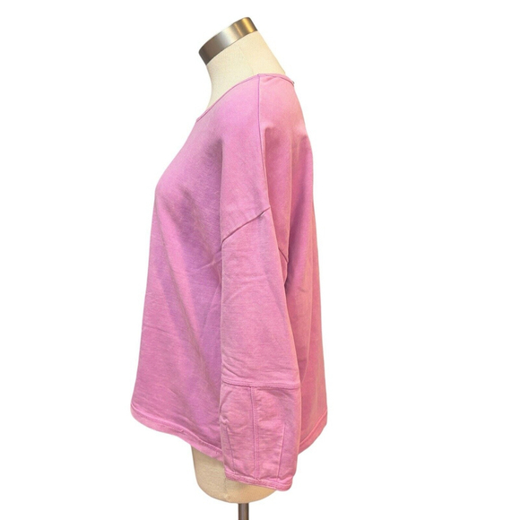 Habitat Womens Sweatshirt Crew Neck Garment Dyed Oversized Lagenlook Sz. S - Picture 5 of 6